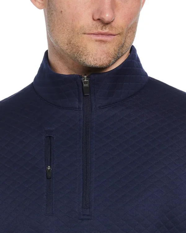 MID-WEIGHT DIAMOND QUILTED FLEECE 1/4 ZIP