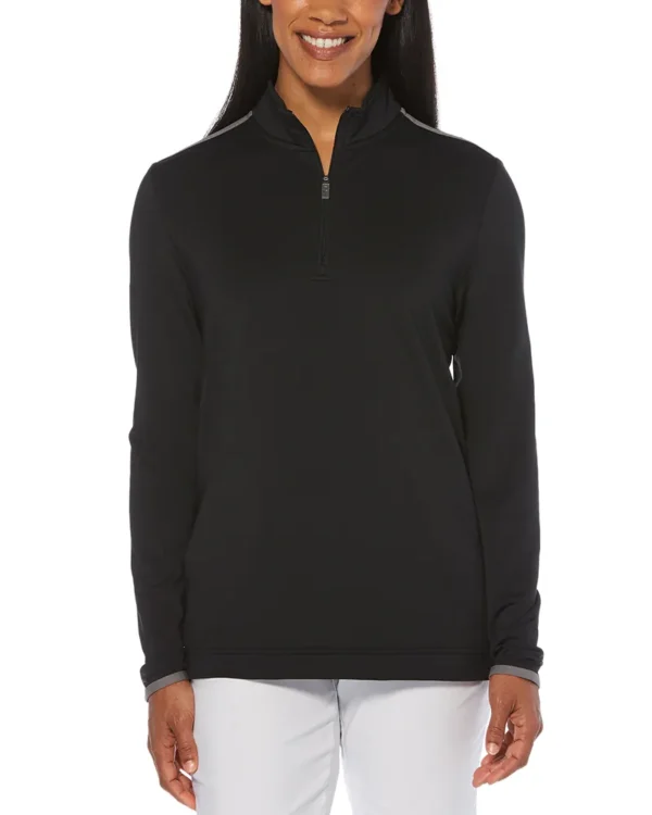 LADIES 1/4-ZIP MOCK PULLOVER