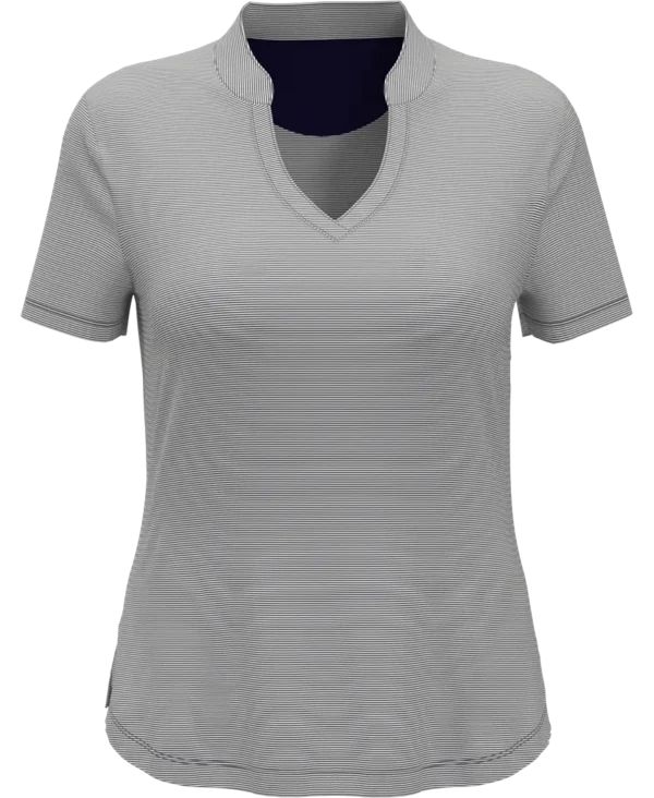 LADIES FINE LINE STRIPE POLO