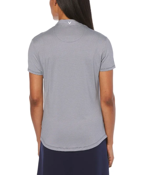 LADIES FINE LINE STRIPE POLO
