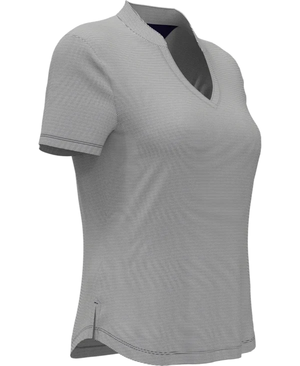 LADIES FINE LINE STRIPE POLO