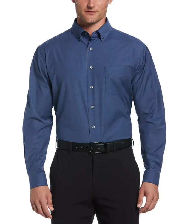 BIG & TALL HEATHERED WOVEN SHIRT