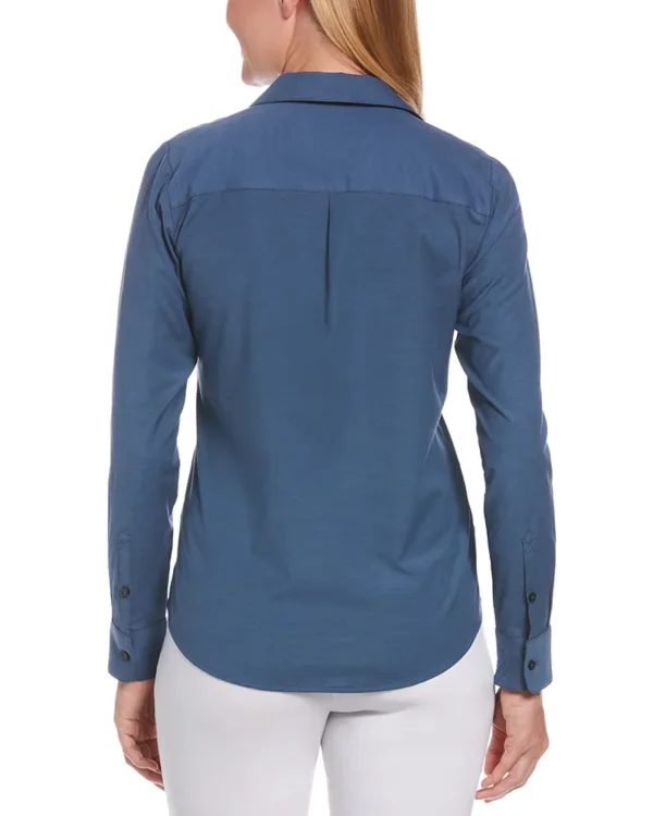 PEW107_459_alt1 LADIES HEATHERED WOVEN SHIRT