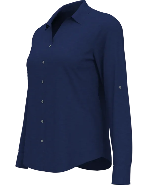 PEW107_459_alt2 (1) LADIES HEATHERED WOVEN SHIRT