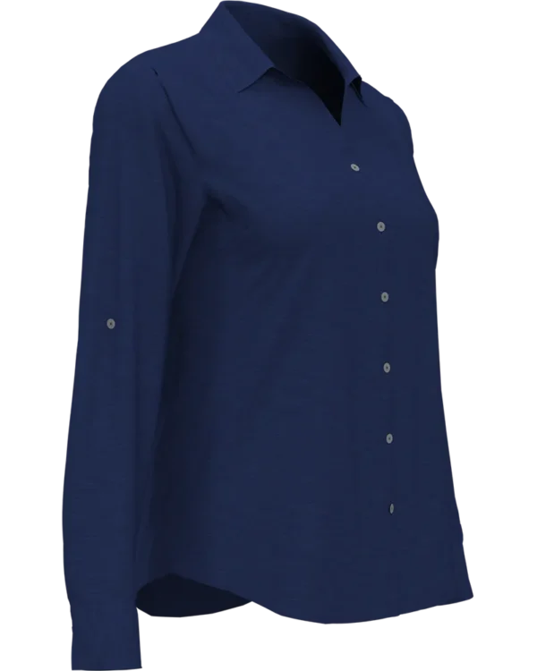 PEW107_459_alt3 LADIES HEATHERED WOVEN SHIRT