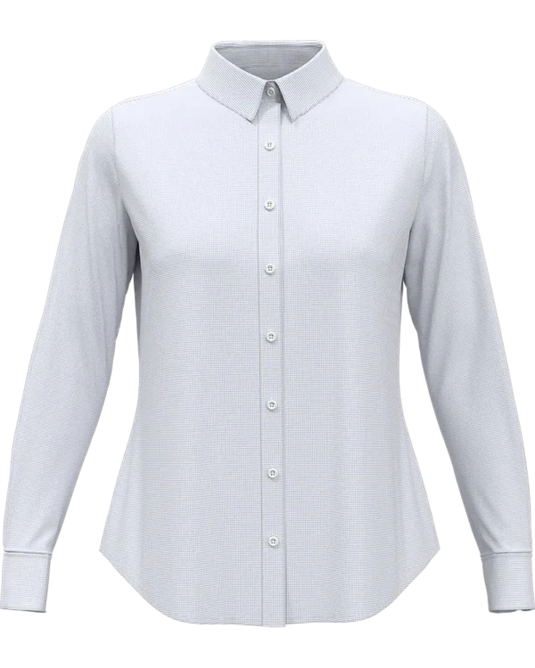 LADIES MINI-GRID WOVEN SHIRT
