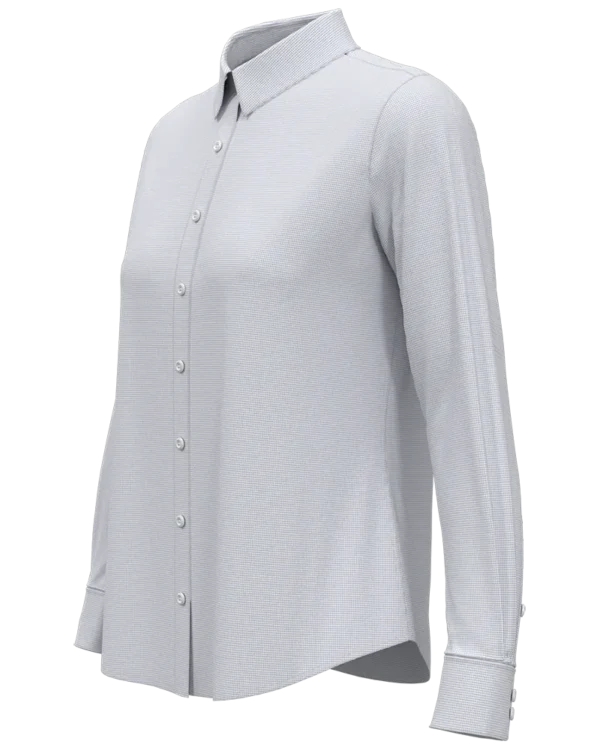 LADIES MINI-GRID WOVEN SHIRT