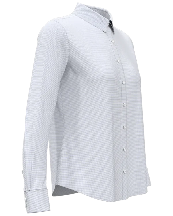 LADIES MINI-GRID WOVEN SHIRT