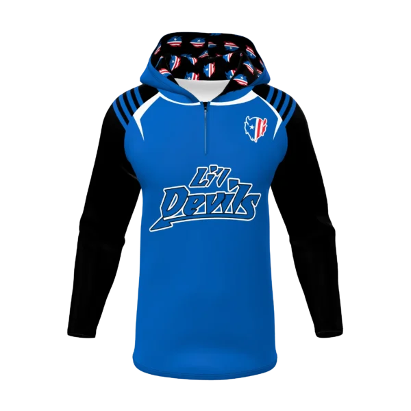 MEN'S/YOUTH 1/4 ZIP HOODED LS