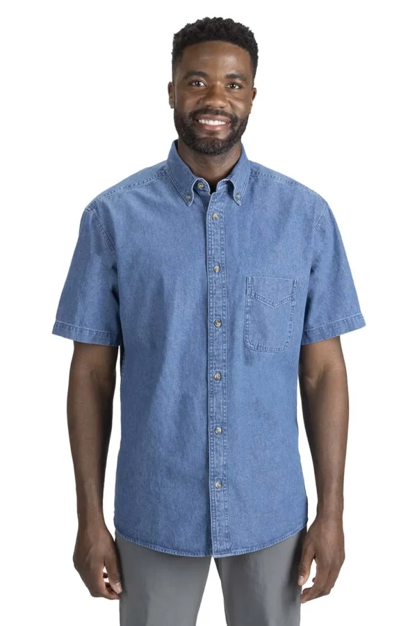 DENIM SHORT SLEEVE MENS SHIRT