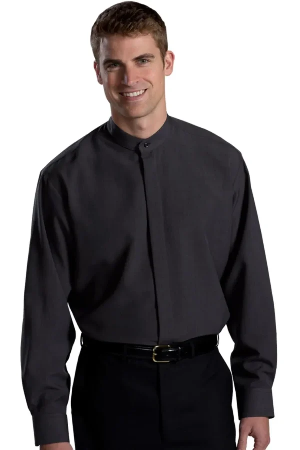 BANDED COLLAR BATISTE SHIRT