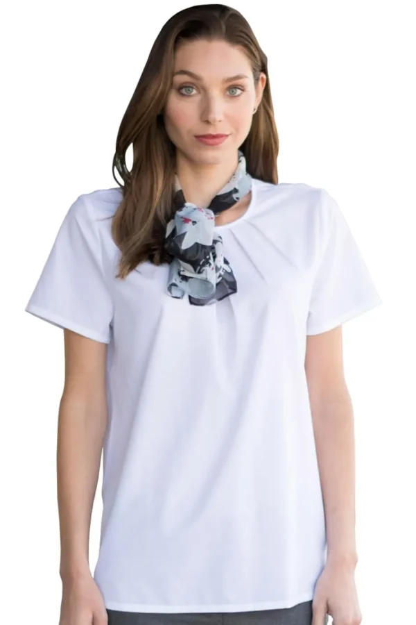 JEWEL NECK LADIES BLOUSE