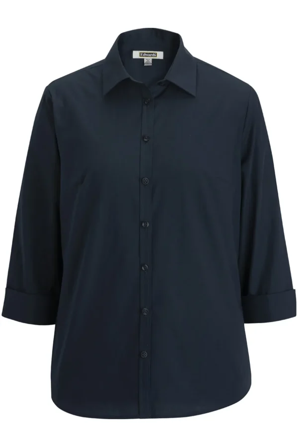 imageye___-_imgi_14_5355_007 ESSENTIAL BROADCLOTH THREE QUARTER SLEEVE LADIES SHIRT