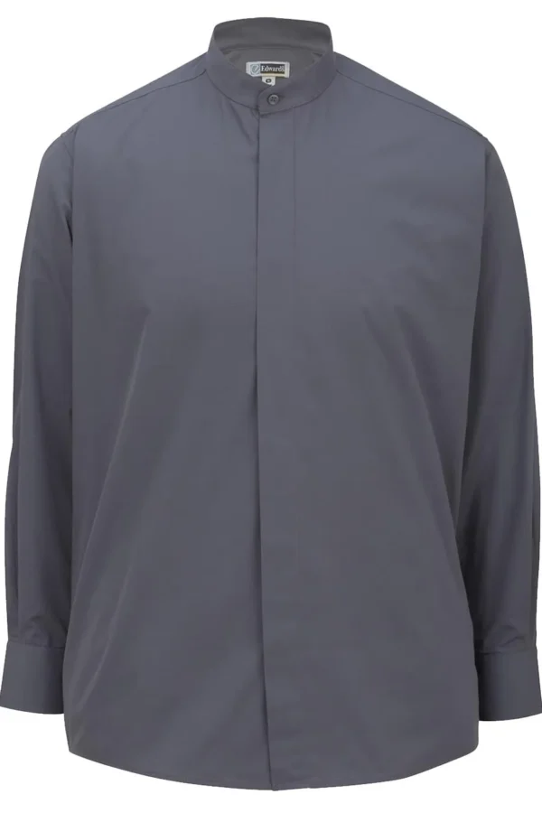 BANDED COLLAR MENS SHIRT