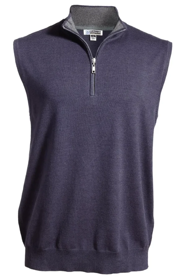 QUARTER-ZIP COTTON BLEND VEST