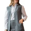 SHIRTTAIL OPEN COTTON VEST