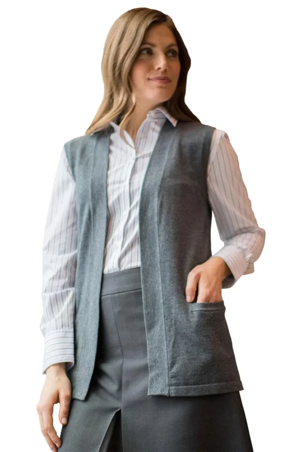 SHIRTTAIL OPEN COTTON VEST