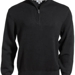 QUARTER-ZIP JERSEY KNIT SWEATER