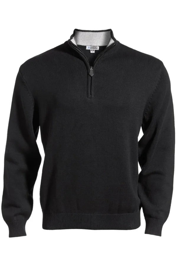 QUARTER-ZIP JERSEY KNIT SWEATER