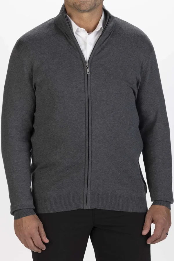FULL ZIP COTTON BLEND CARDIGAN