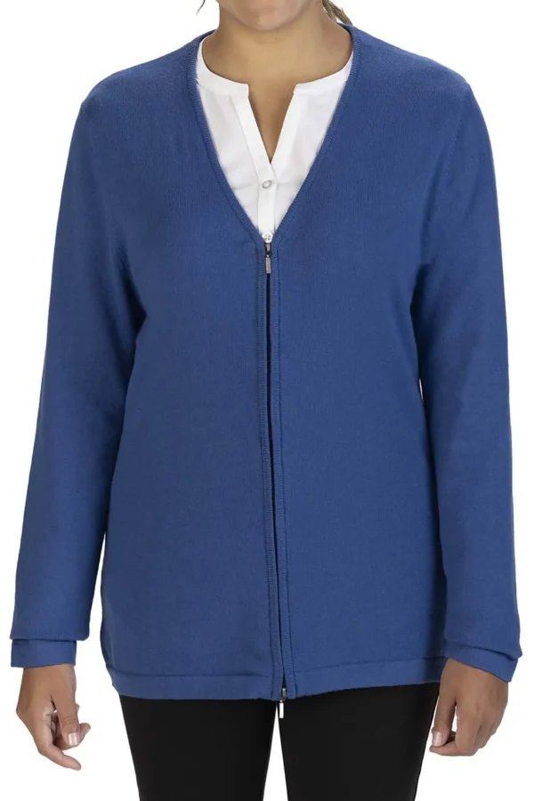 FULL-ZIP V-NECK COTTON CARDIGAN